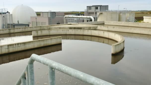 Planta Tratamiento Aguas Residuales Video Clip — Vídeos de Stock