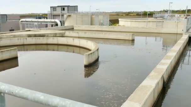 Estação Tratamento Águas Residuais Video Clip — Vídeo de Stock