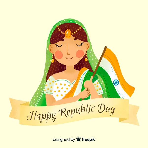 День Республики Индия Января Иллюстрация Элегантной Красивой Темой Индийского Флага — стоковое фото