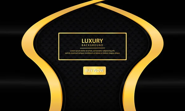 Luxury Black Abstract Background Textured Realistic Golden Line Geometric Pattern — 스톡 벡터