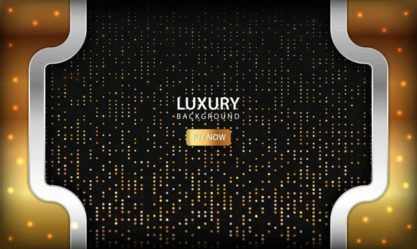 Luxus Gold Überlappen Schichten Hintergrund Textur Mit Silberner Liste Und — Stockvektor