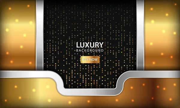 Luxusní Zlato Překrývá Vrstvy Pozadí Textura Stříbrným Seznamem Třpytkami Moderní — Stockový vektor