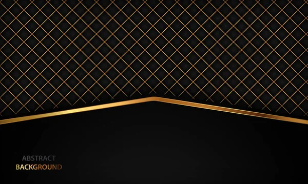 Eleganter Schwarzer Luxus Hintergrund Schwarzes Leder Mit Goldenen Metalldetails Vorlage — Stockvektor