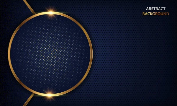 Luxus Dunkelblau Überlappende Dimension Hintergrund Auf Metall Muster Bunte Goldene — Stockvektor