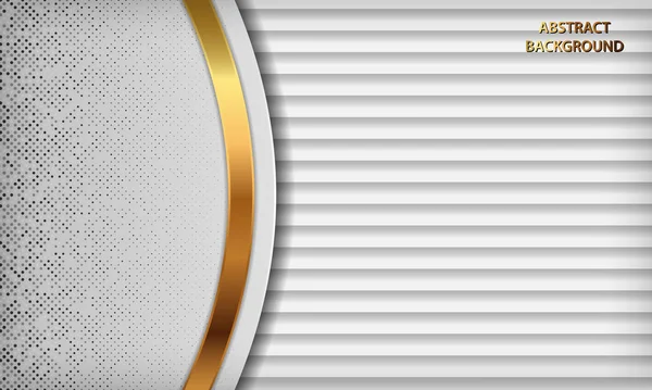 奢华的白色抽象背景与重叠层 具有金线效果的灰色纹理装饰和银色闪光点元素 矢量说明 — 图库矢量图片