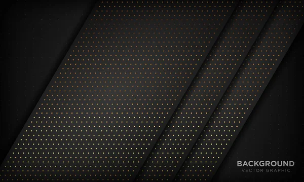 Fondo Abstracto Lujo Negro Con Capas Superpuestas Textura Con Elemento — Vector de stock