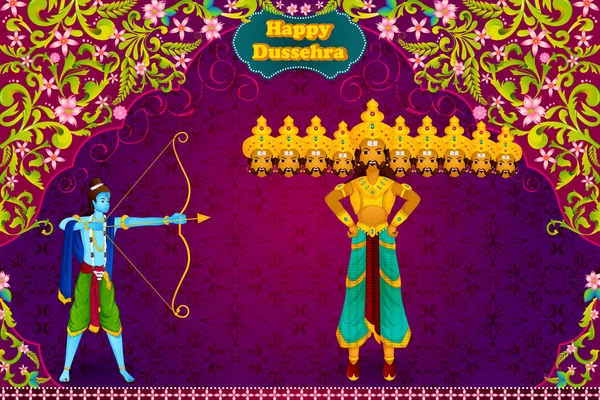 Rama tuant Ravana pendant Dussehra — Image vectorielle