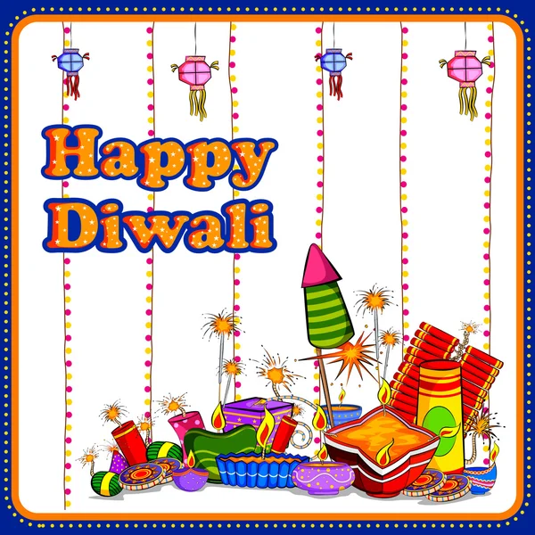 Festival de la Luz de la India Feliz celebración Diwali — Vector de stock