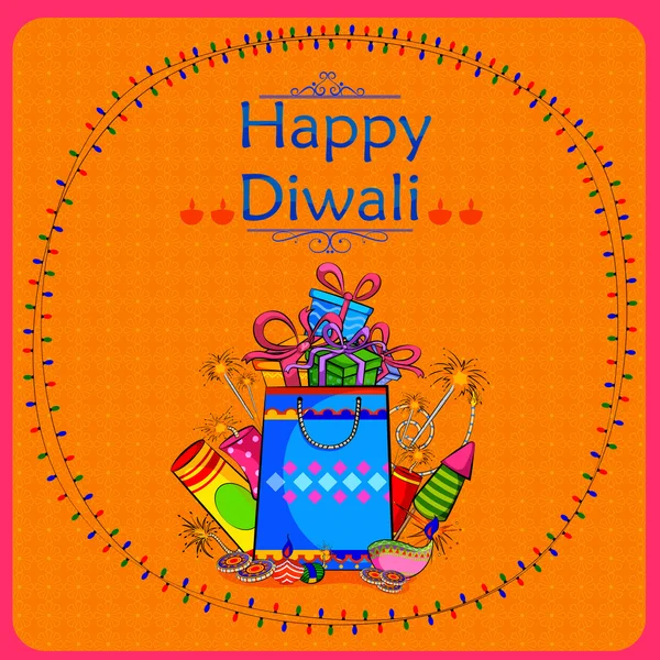 Fête de la Lumière de l'Inde Happy Diwali célébration — Image vectorielle