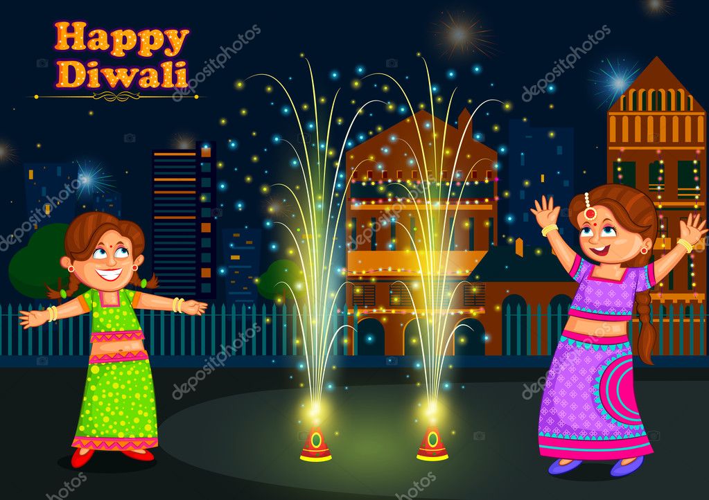 Kids Enjoying Firecracker Celebrating Diwali Festival Of India Stock kids-enjoying-firecracker-celebrating-diwali-festival-of-india-stock