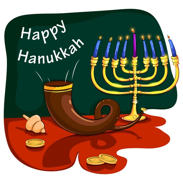 Feliz Hanukkah Israel fiesta saludo fondo — Archivo Imágenes Vectoriales