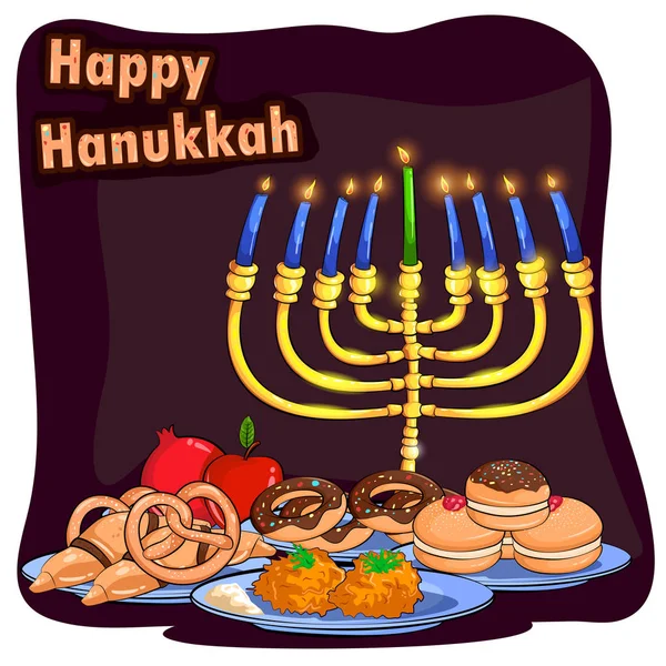 Glad Hanukkah Israel semester hälsning bakgrund — Stock vektor