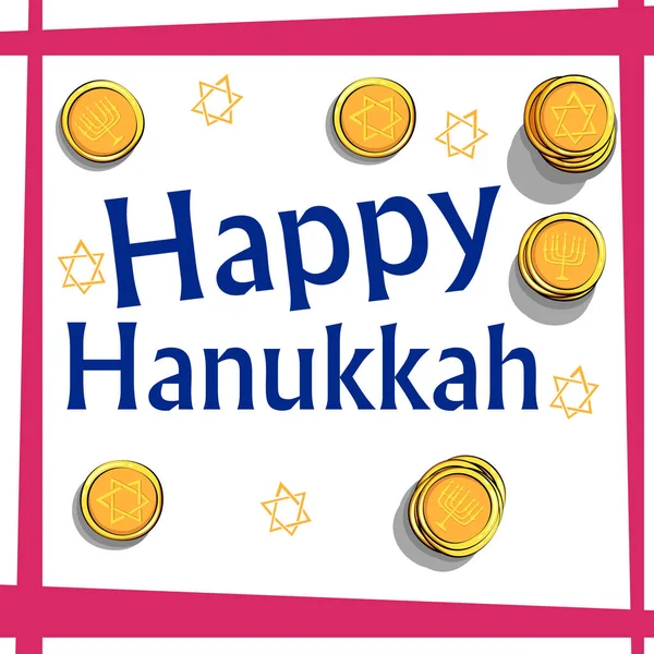 Feliz Hanukkah Israel fiesta saludo fondo — Vector de stock