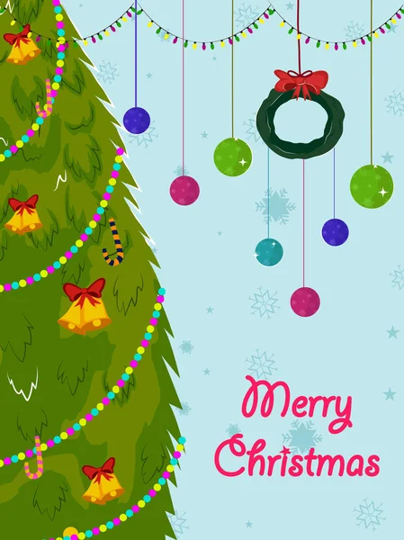 Joyeux Noël vacances carte de voeux fond — Image vectorielle