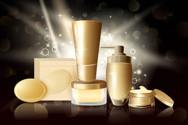 Collection de produits cosmétiques de marque Premium — Image vectorielle