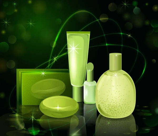 Collection de produits cosmétiques de marque Premium — Image vectorielle