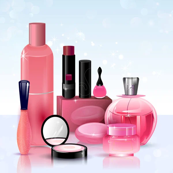 Collection de produits cosmétiques de marque Premium — Image vectorielle