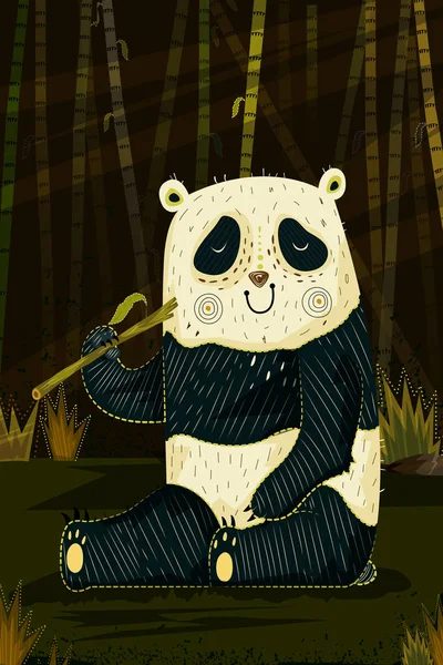 Wild dier Panda in jungle bos achtergrond — Stockvector