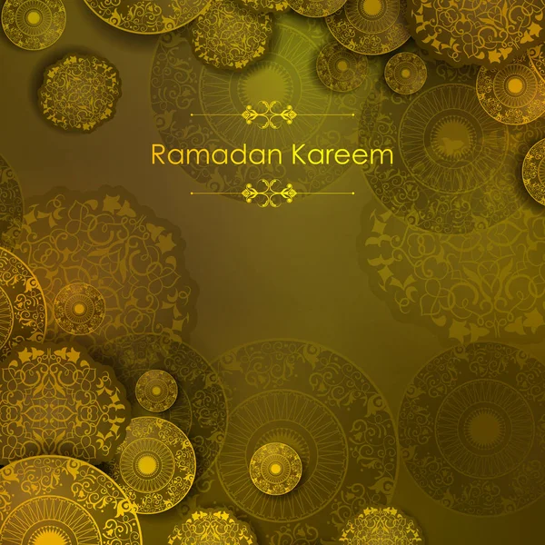Dekorasi desain bunga Arab Islam untuk Ramadan Kareem latar belakang Happy Idul Fitri festival - Stok Vektor