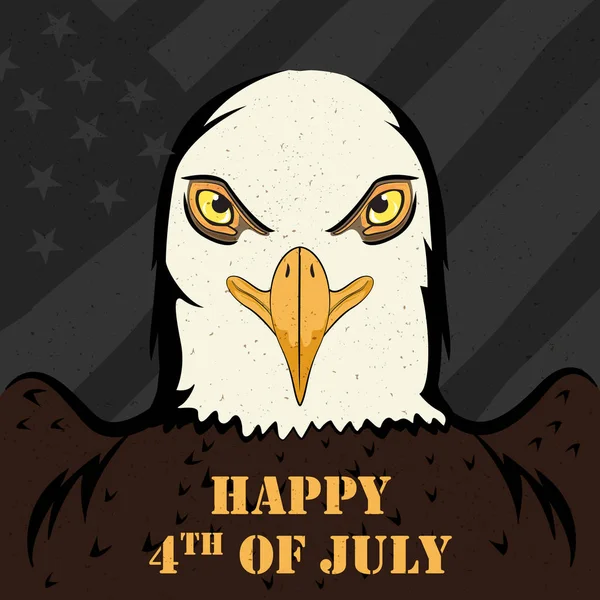 Eagle Bird in 4th of July Happy Independence Day of America background — Stock Vector