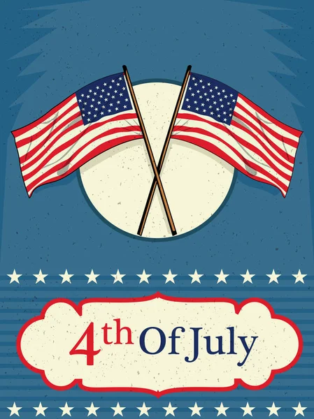 7 월 4 일 행복 한 독립 기념일 미국 배경 — 스톡 벡터