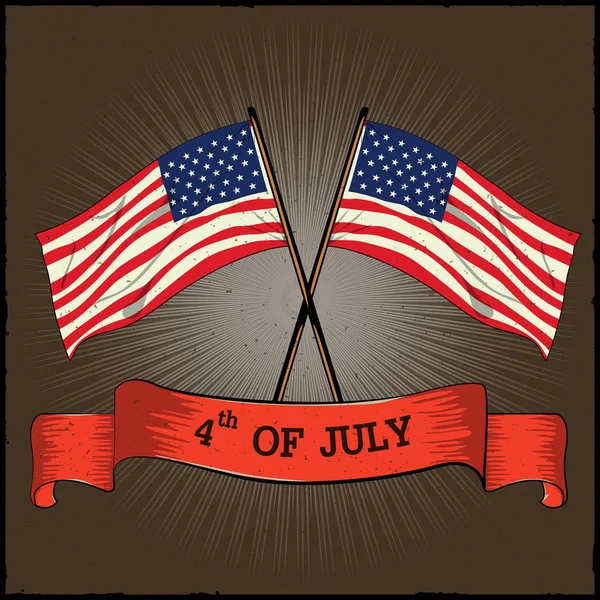 7 월 4 일 행복 한 독립 기념일 미국 배경 — 스톡 벡터