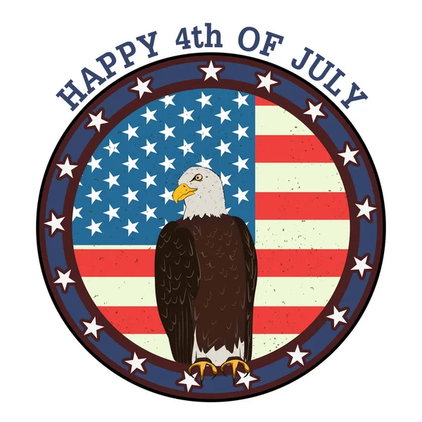 7 월 4 일에 새 독수리 행복 한 독립 기념일 미국 배경 — 스톡 벡터