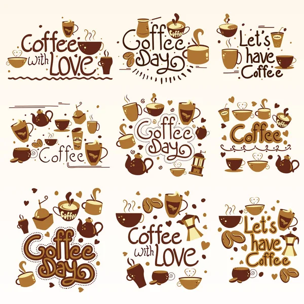 Café composición collage — Vector de stock