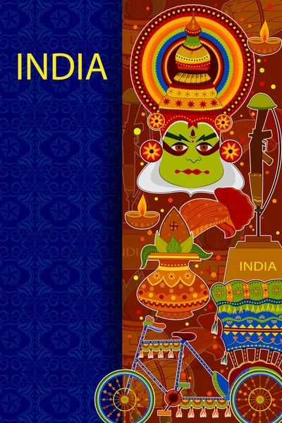 Incroyable fond de l'Inde représentant la culture et la religion colorées indiennes — Image vectorielle