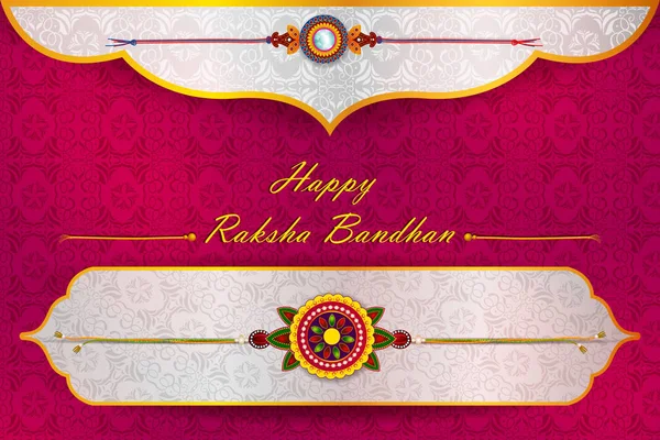 Elegante Rakhi para Hermano y Hermana vinculación en el festival Raksha Bandhan de la India — Vector de stock