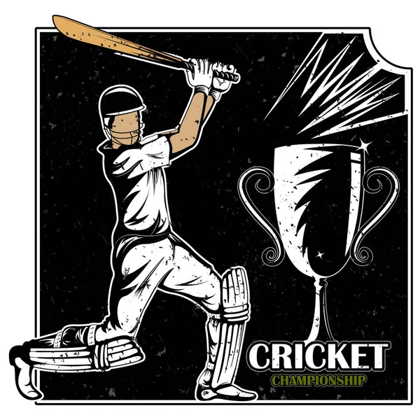Batsman sport Giocatore di gioco del cricket — Vettoriale Stock