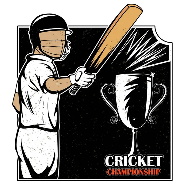 Batsman sports Joueur jouant au cricket — Image vectorielle