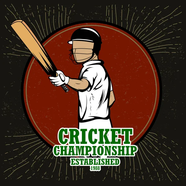 Batsman jugador de deportes jugando juego de cricket — Archivo Imágenes Vectoriales