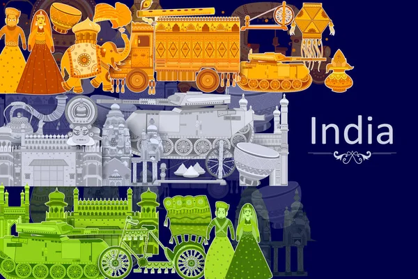 15 августа Независимость Индии трехцветный фон — стоковый вектор