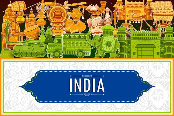 15 de agosto Independencia de la India fondo tricolor — Vector de stock