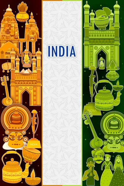 15. august Indiens uafhængighed tricolor baggrund – Stock-vektor
