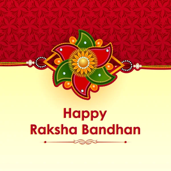 Rakhi elegante para Irmão e Irmã ligação em Raksha Bandhan festival da Índia — Vetor de Stock