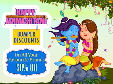 Krishna Janmashtami satış ve reklam arka plan