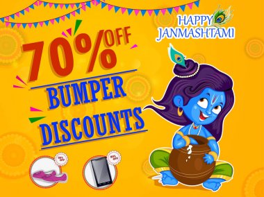 Krishna Janmashtami satış ve reklam arka plan