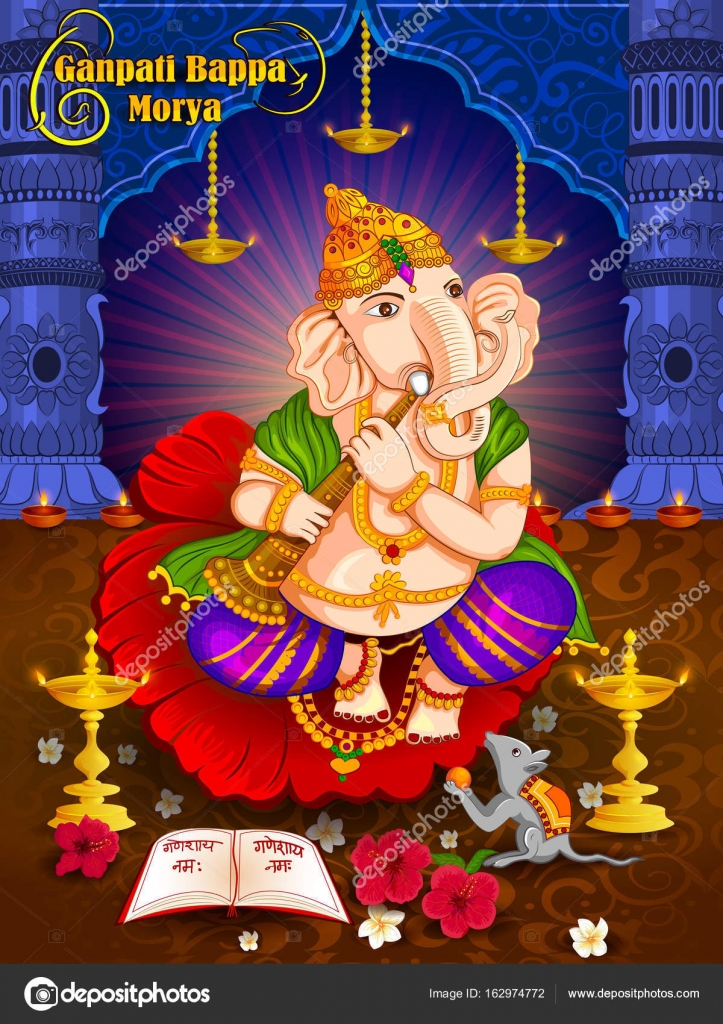 Happy Ganesh Chaturthi Festival Celebration Of India Stock Vector Image By C Stockillustration 162974772