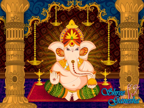 Szczęśliwy celebracja Festiwal Ganesh Chaturthi Indii — Wektor stockowy
