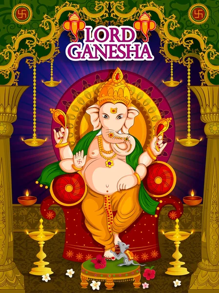 Joyeuse fête Ganesh Chaturthi de l'Inde — Image vectorielle