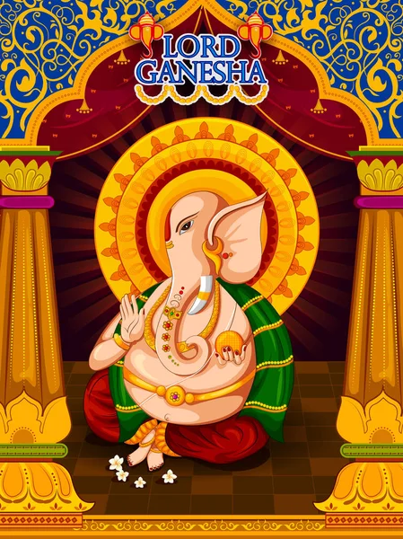 Happy Ganesh Chaturthi festival celebrarea Indiei — Vector de stoc