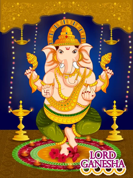 Joyeuse fête Ganesh Chaturthi de l'Inde — Image vectorielle