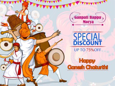 Lord Ganpati Hindistan mutlu Ganesh Chaturthi Festivali kutlamaları için