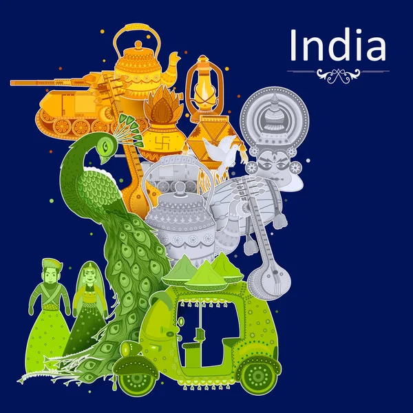 15 augusti självständighet av Indien tricolor bakgrund — Stock vektor
