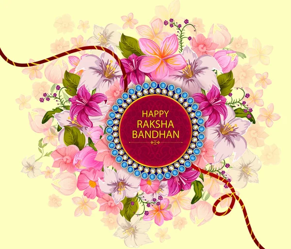 Elegantní Rakhi pro bratra a sestru lepení Raksha Bandhan festivalu z Indie — Stockový vektor