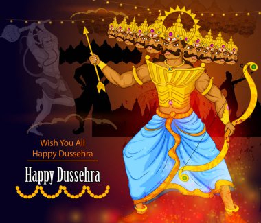 Tanrı Rama Ravana Hindistan Dussehra festival süresince öldürmek