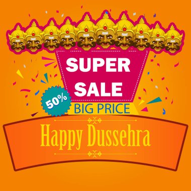 On mutlu Dussehra Festivali Hindistan'ın satış ve promosyon özgeçmişlerine isteyen Ravana başlı