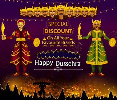 On mutlu Dussehra Festivali Hindistan'ın satış ve promosyon özgeçmişlerine isteyen Ravana başlı